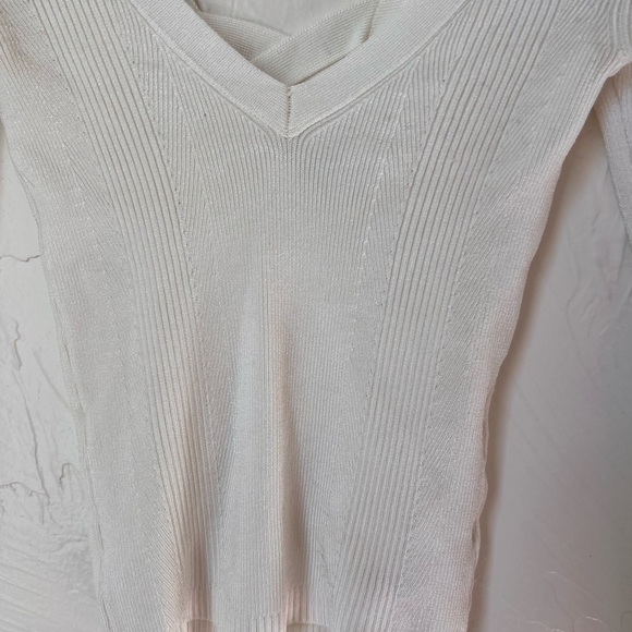Free People ribbed criss cross back long sleeve knit top size S - Picture 4 of 10